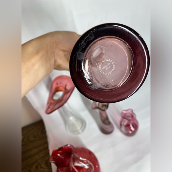 Cranberry purple clear art glass vases decanter’s Bundle - Picture 5 of 12